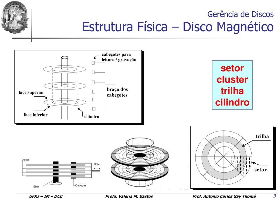 gravação braço dos cabeçotes setor