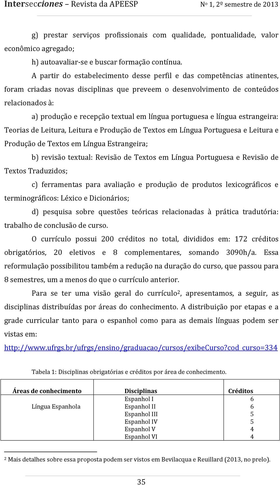 língua portuguesa e língua estrangeira: Teorias de Leitura, Leitura e Produção de Textos em Língua Portuguesa e Leitura e Produção de Textos em Língua Estrangeira; b) revisão textual: Revisão de