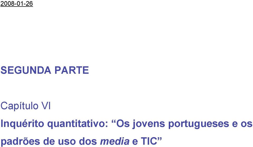 quantitativo: Os jovens