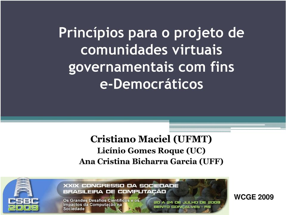 e-democráticos Cristiano Maciel (UFMT)