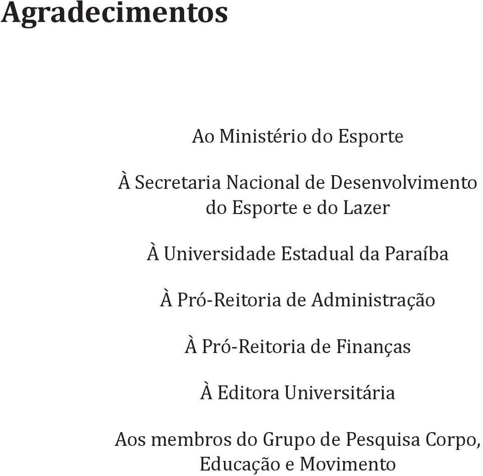 Paraíba À Pró-Reitoria de Administração À Pró-Reitoria de Finanças À