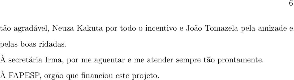 À secretária Irma, por me aguentar e me atender sempre