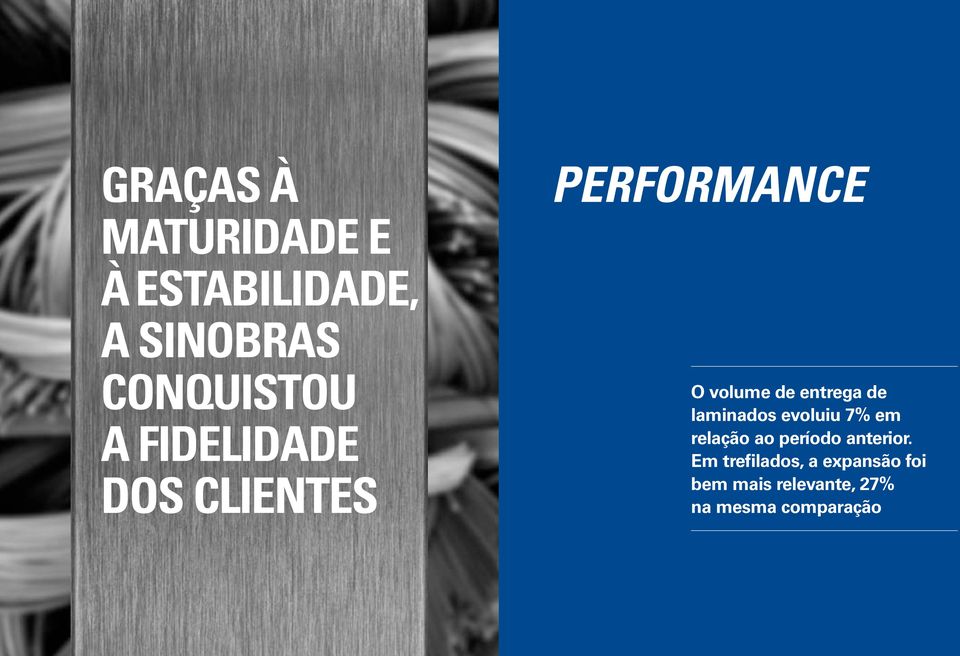 laminados evoluiu 7% em relação ao período anterior.