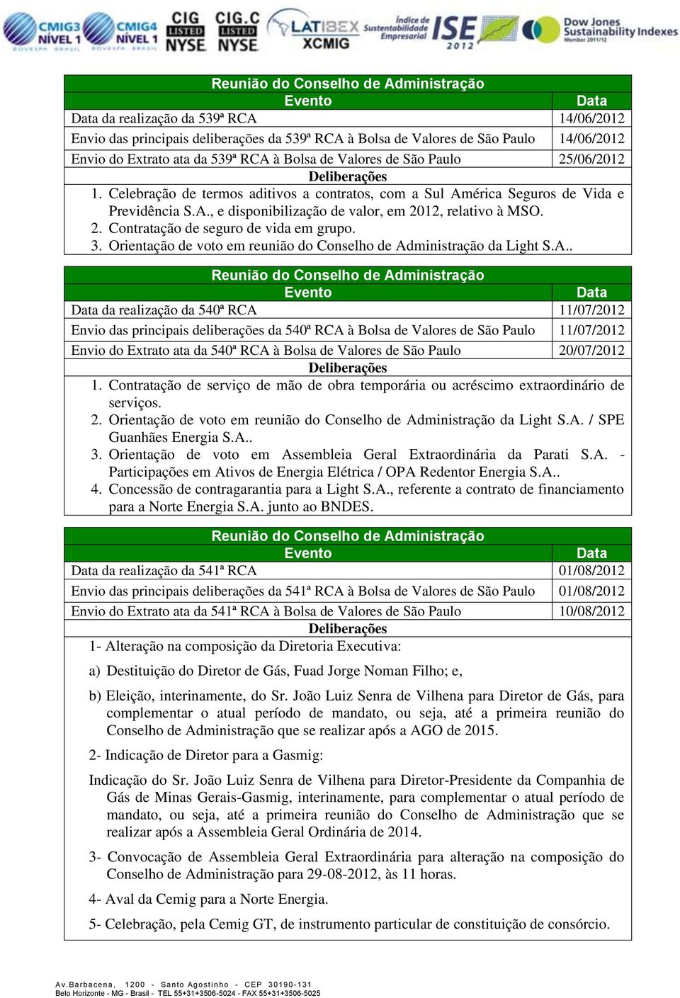 3. Orientação de voto em reunião do Conselho de Ad