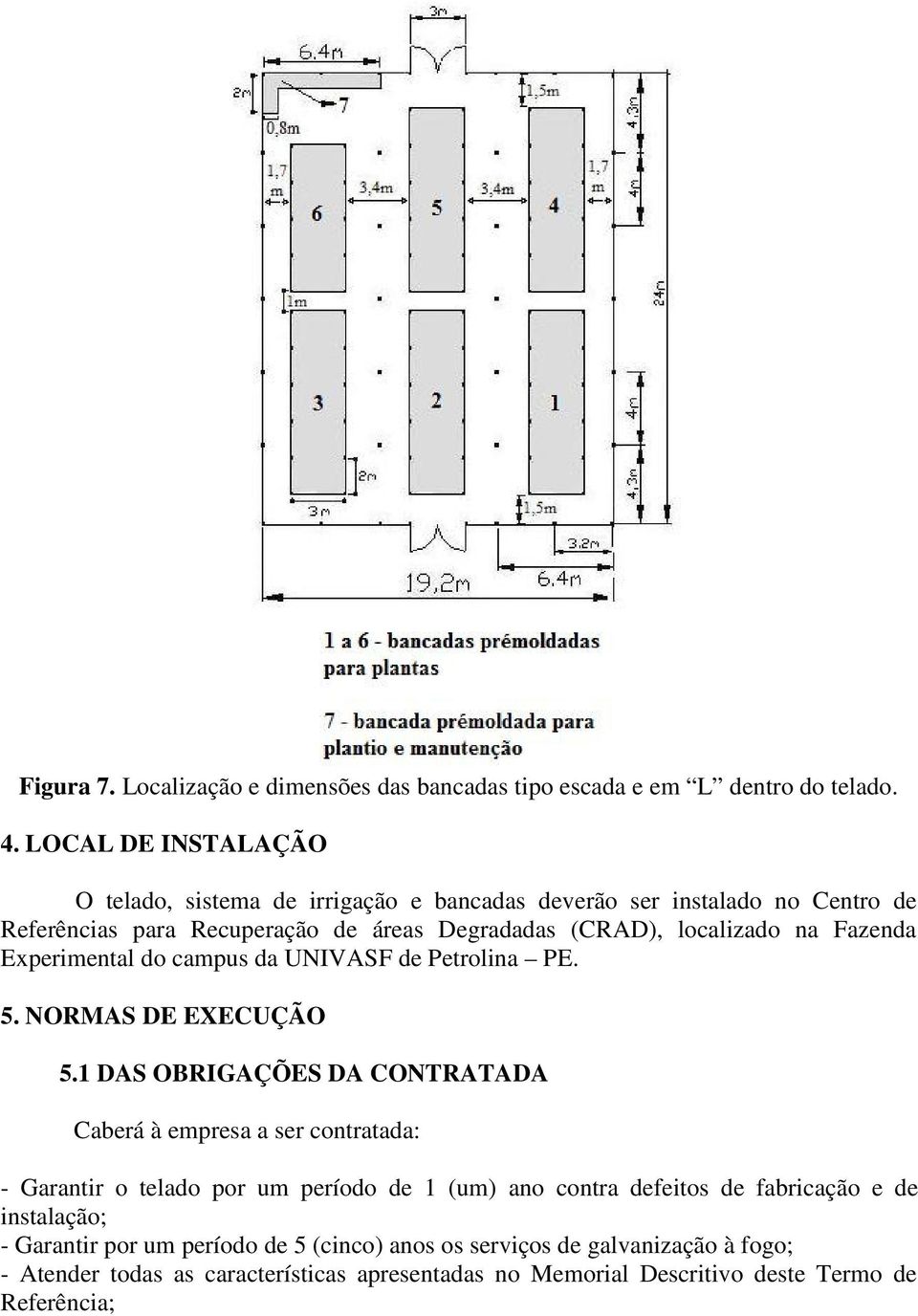 Fazenda Experimental do campus da UNIVASF de Petrolina PE. 5. NORMAS DE EXECUÇÃO 5.