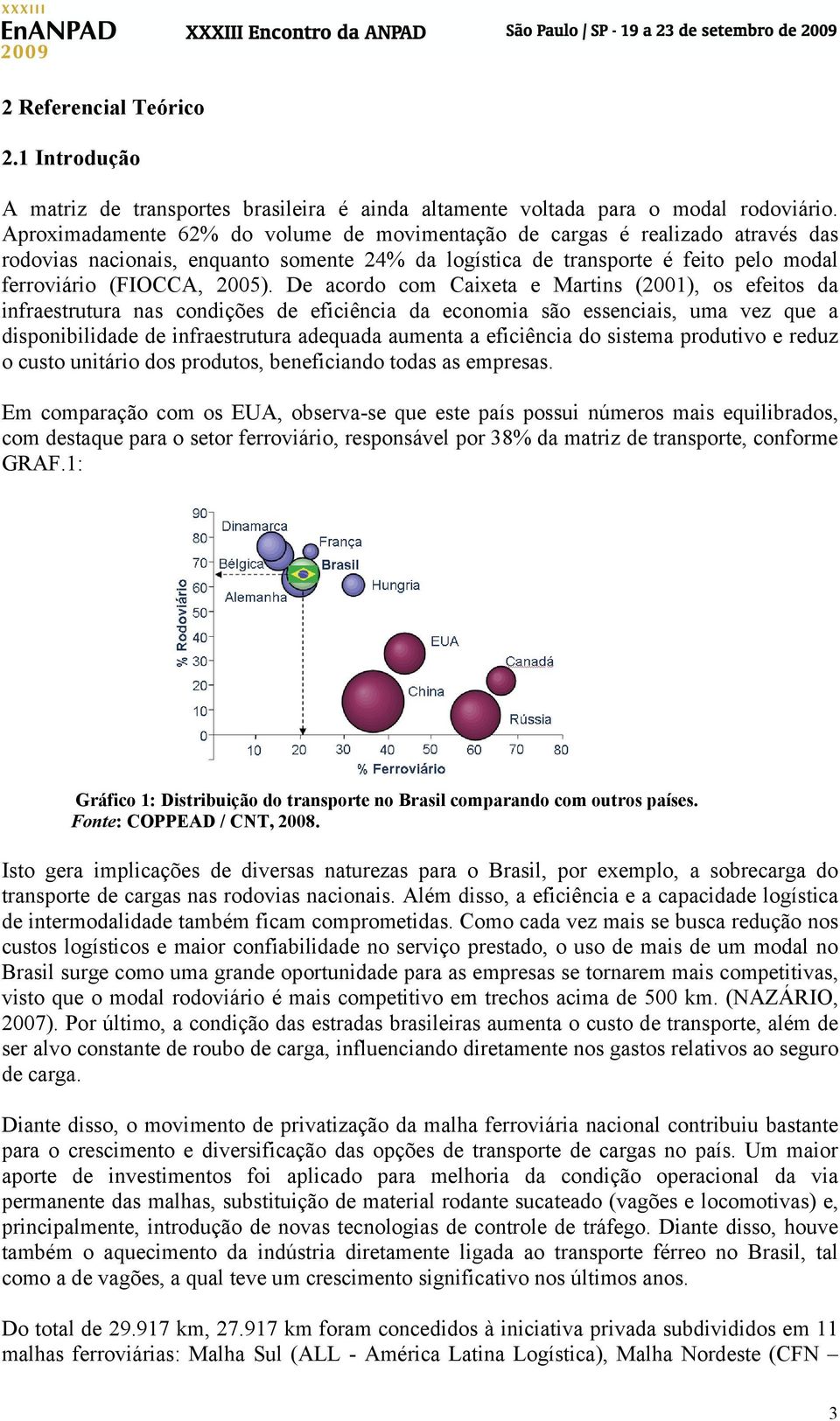 De acordo com Caixeta e Martins (2001), os efeitos da infraestrutura nas condições de eficiência da economia são essenciais, uma vez que a disponibilidade de infraestrutura adequada aumenta a