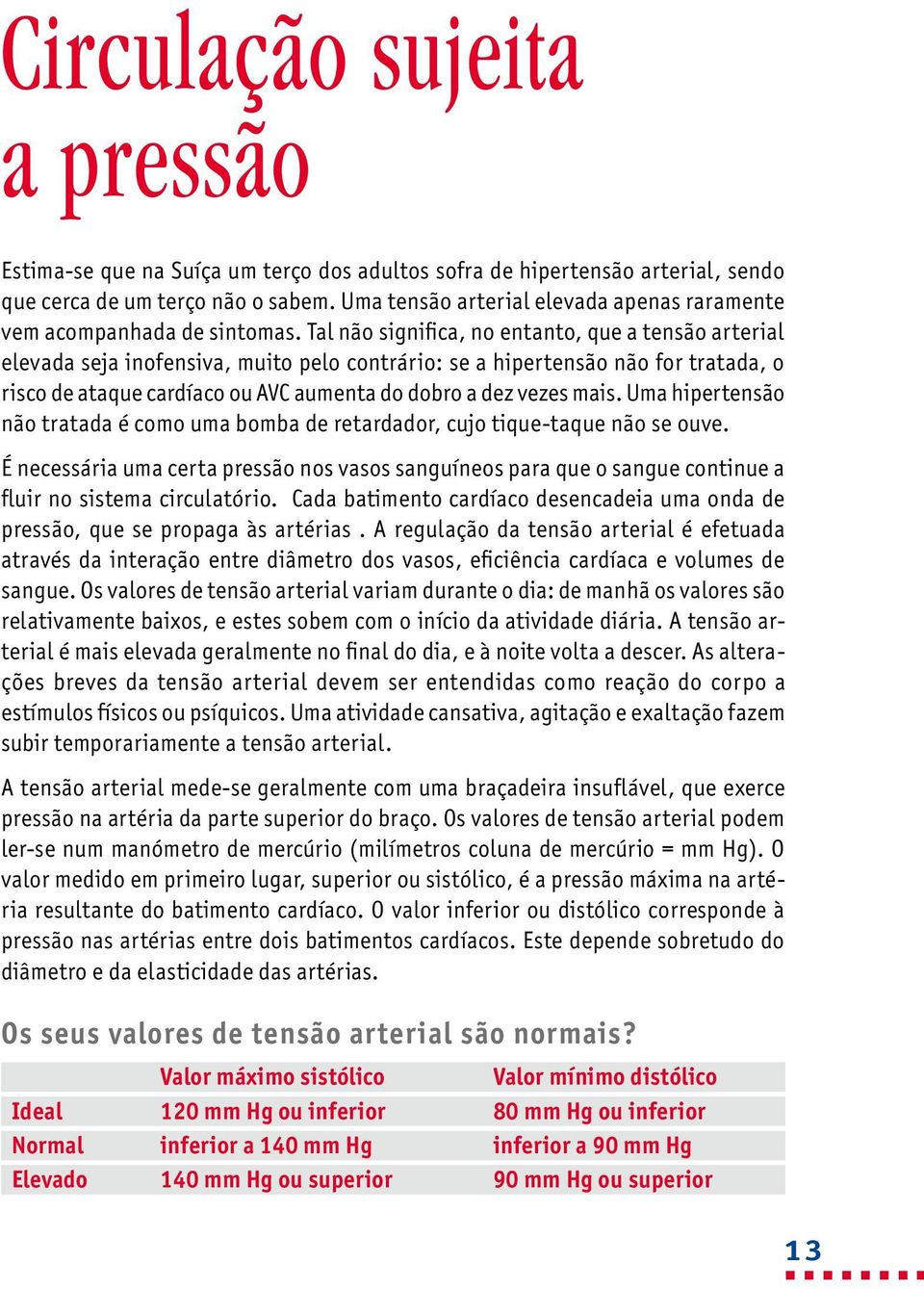 Tal não significa, no entanto, que a tensão arterial elevada seja inofensiva, muito pelo contrário: se a hipertensão não for tratada, o risco de ataque cardíaco ou AVC aumenta do dobro a dez vezes