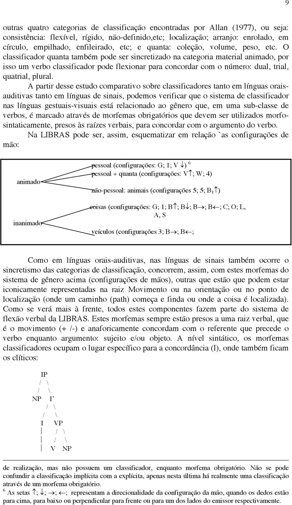 O classificador quanta também pode ser sincretizado na categoria material animado, por isso um verbo classificador pode flexionar para concordar com o número: dual, trial, quatrial, plural.