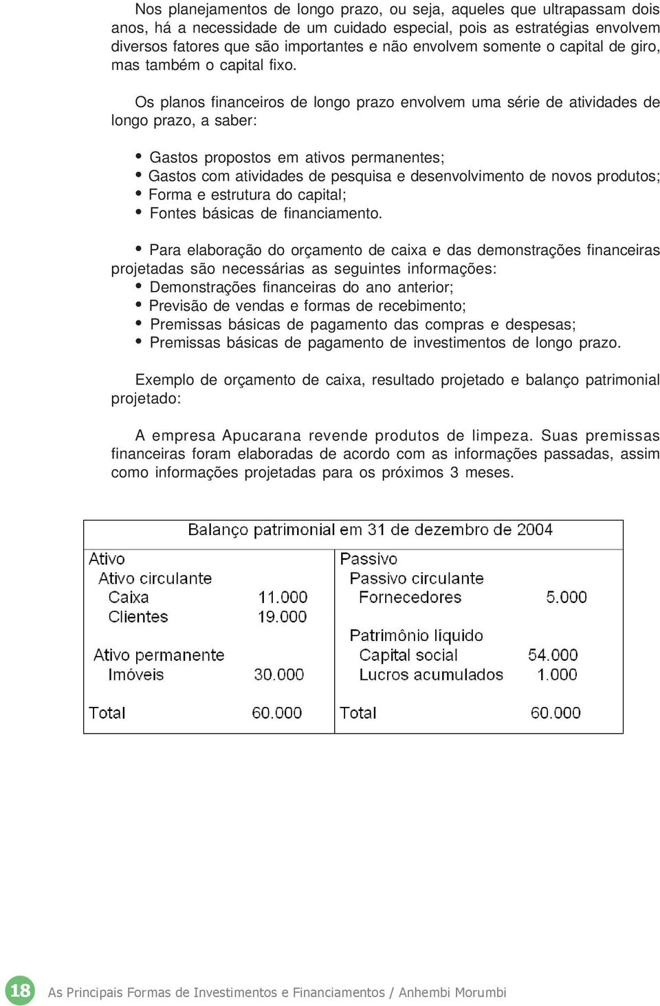 Os planos financeiros de longo prazo envolvem uma série de atividades de longo prazo, a saber: Gastos propostos em ativos permanentes; Gastos com atividades de pesquisa e desenvolvimento de novos