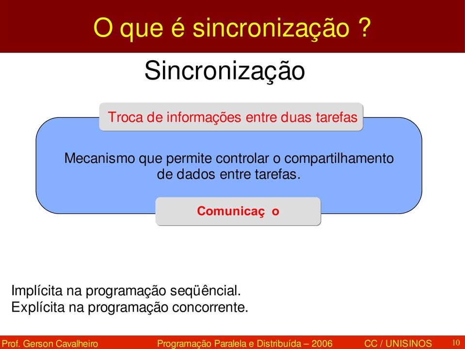 controlar o compartilhamento de dados entre tarefas.