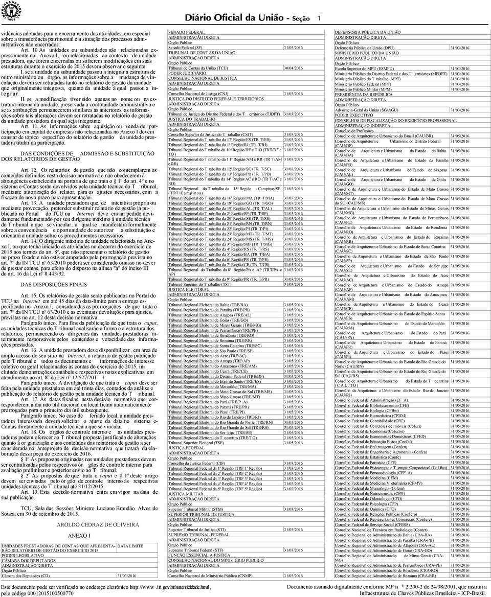 exercício de 2015 devem observar o seguinte: I.