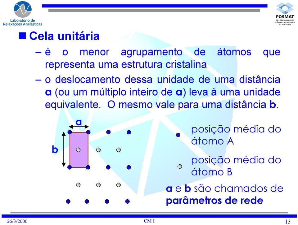 inteiro de a) leva à uma unidade equivalente. O mesmo vale para uma distância b.