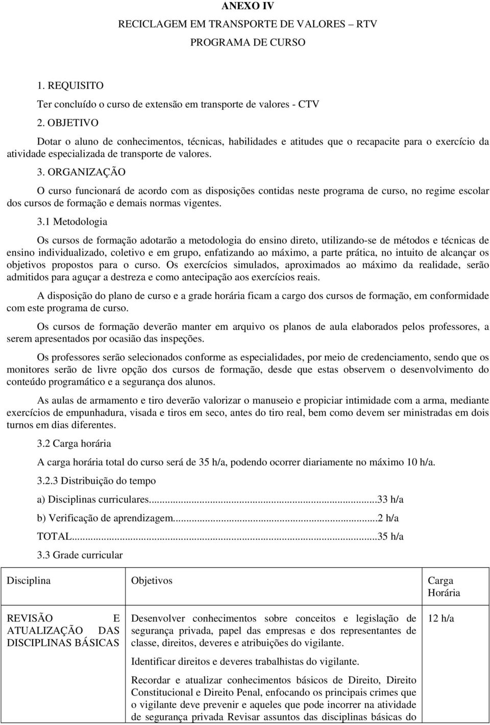 ORGANIZAÇÃO O curso funcionará de acordo com as disposições contidas neste programa de curso, no regime escolar dos cursos de formação e demais normas vigentes. 3.