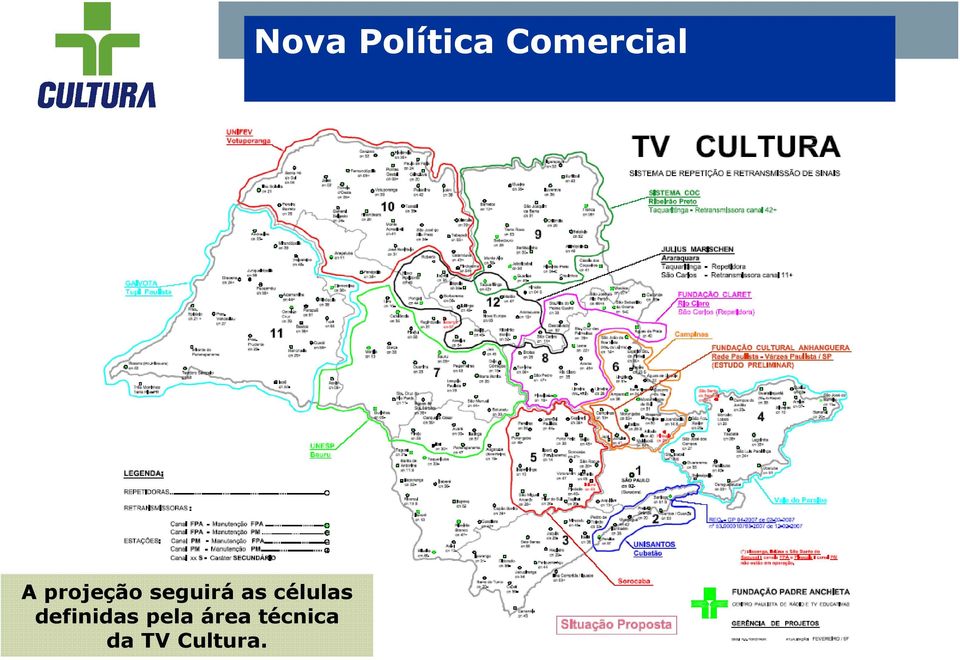 área técnica da TV