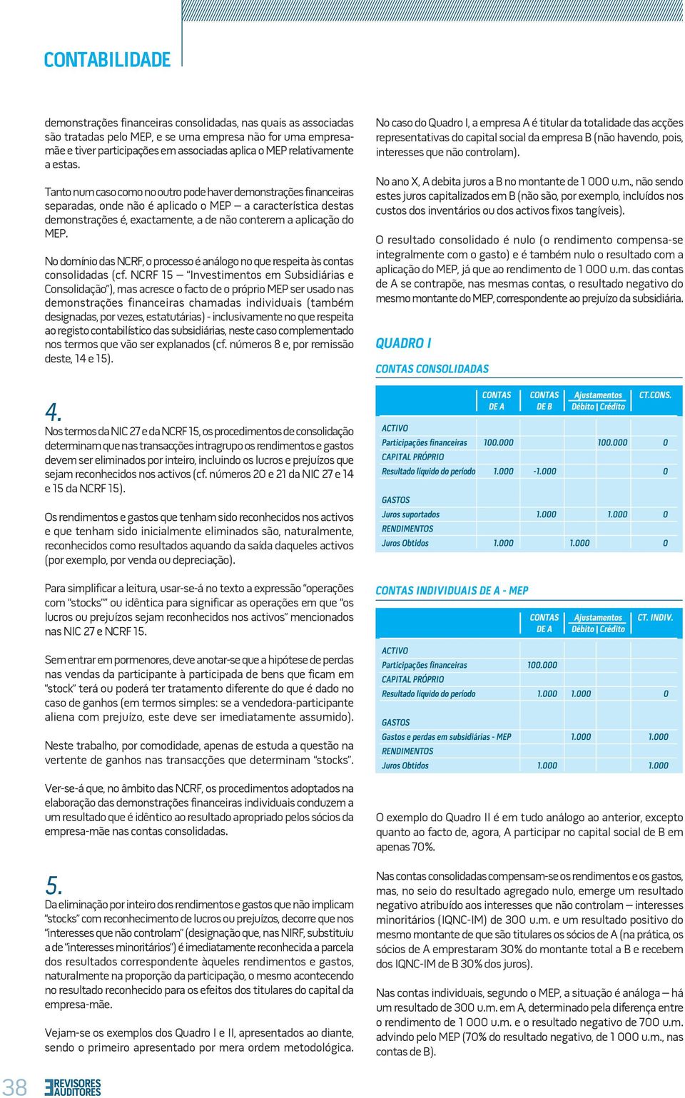 Tanto num caso como no outro pode haver demonstrações financeiras separadas, onde não é aplicado o MEP a característica destas demonstrações é, exactamente, a de não conterem a aplicação do MEP.