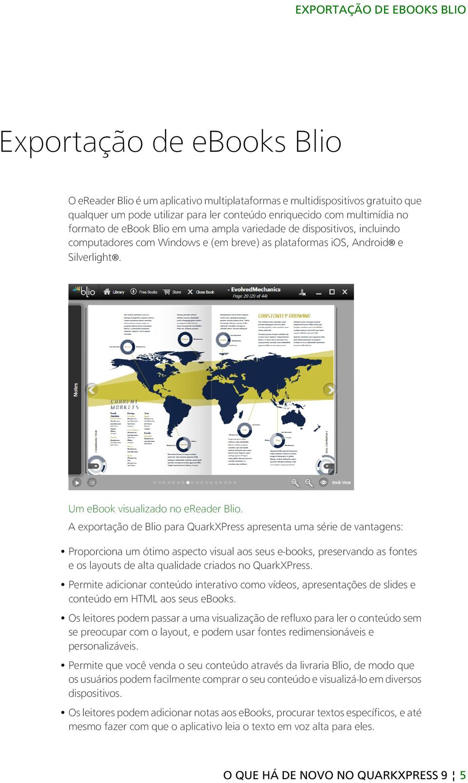 Um ebook visualizado no ereader Blio.