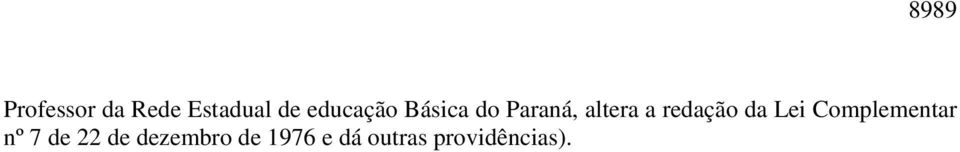 Complementar nº 7 de 22 de dezembro de 1976