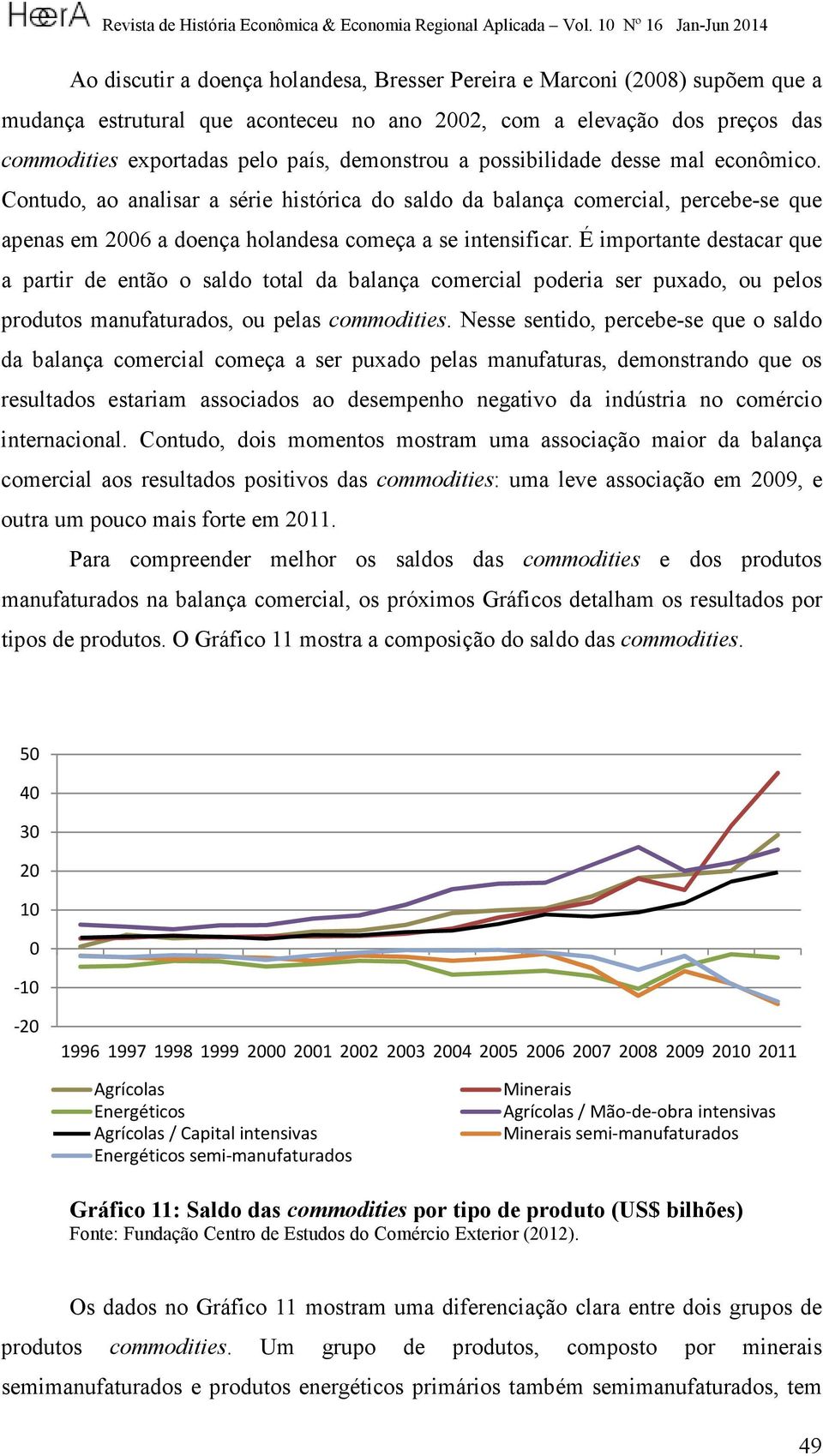 É importante destacar que a partir de então o saldo total da balança comercial poderia ser puxado, ou pelos produtos manufaturados, ou pelas commodities.