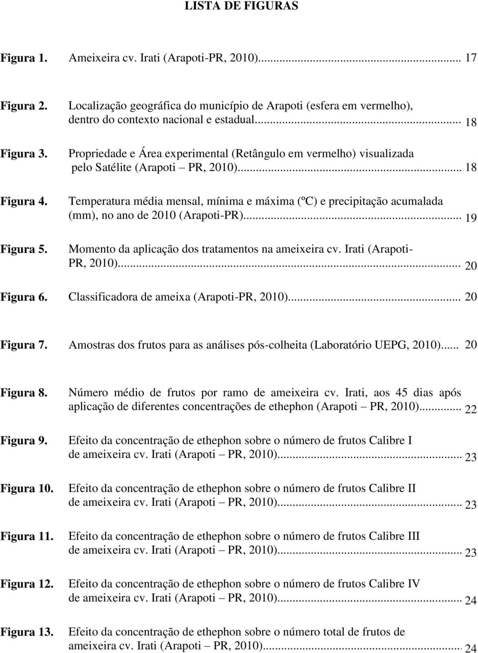 .. 18 Propriedade e Área experimental (Retângulo em vermelho) visualizada pelo Satélite (Arapoti PR, 2010).