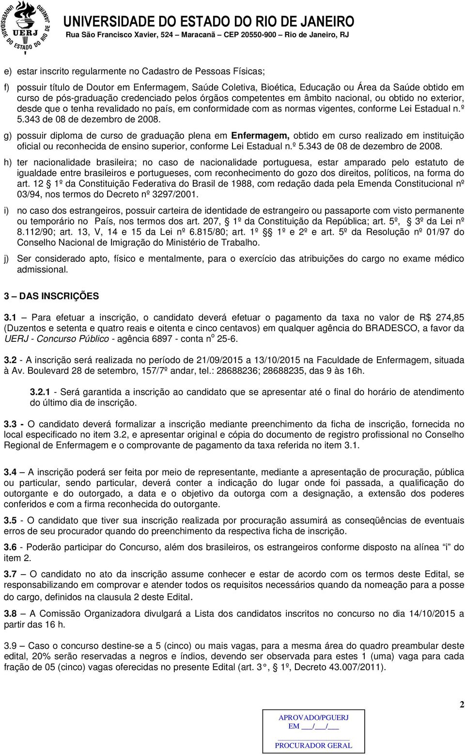 343 de 08 de dezembro de 2008.