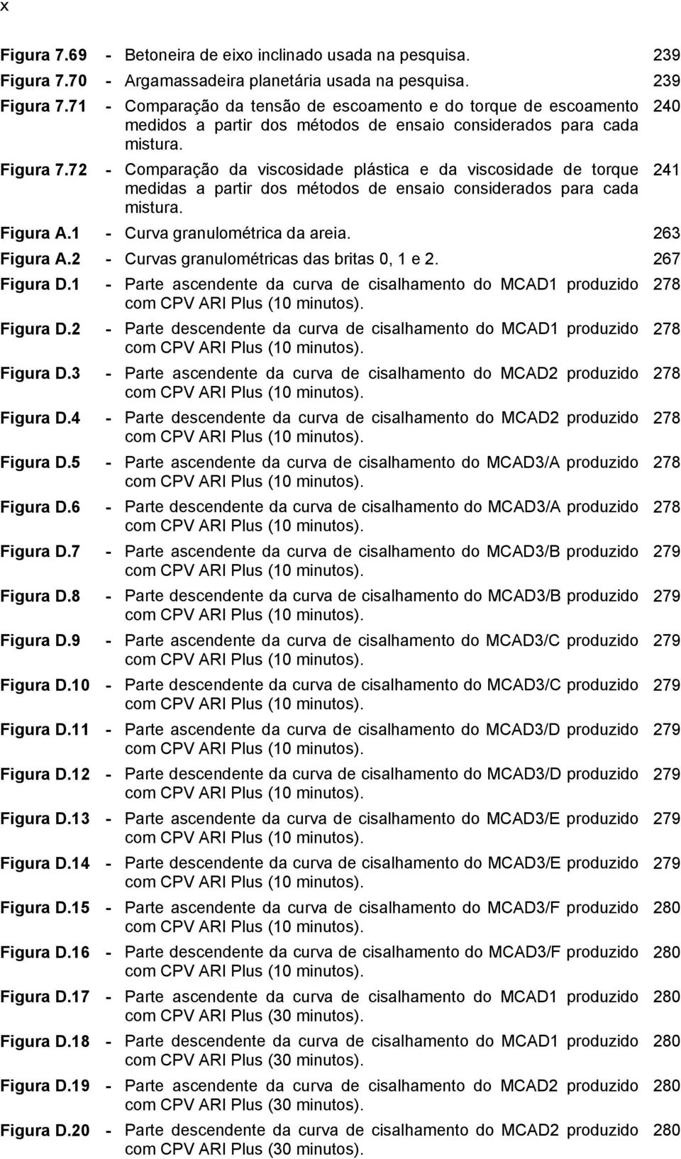 71 - Comparação da tensão de escoamento e do torque de escoamento 240 medidos a partir dos métodos de ensaio considerados para cada mistura. Figura 7.