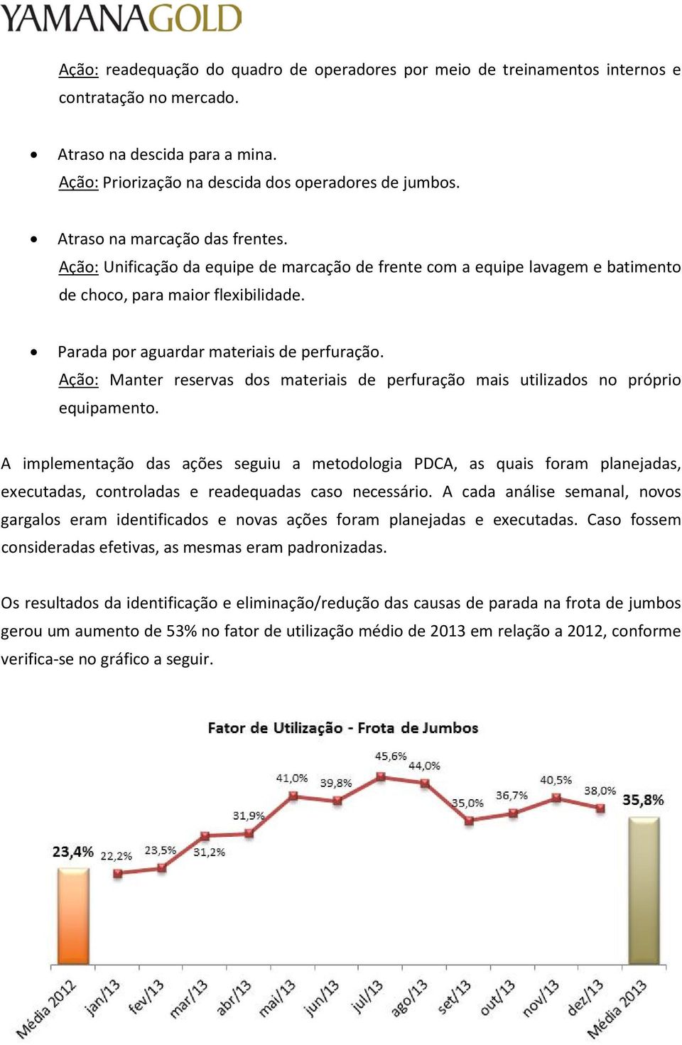 Ação: Manter reservas dos materiais de perfuração mais utilizados no próprio equipamento.