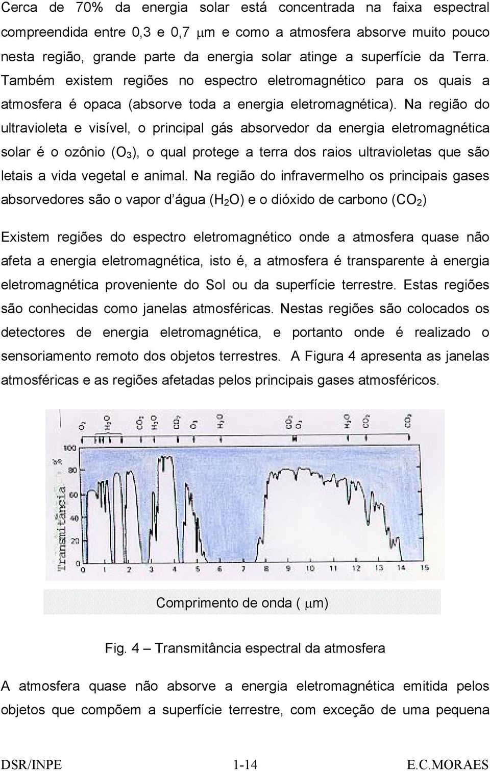 Na região do ultravioleta e visível, o principal gás absorvedor da energia eletromagnética solar é o ozônio (O 3 ), o qual protege a terra dos raios ultravioletas que são letais a vida vegetal e