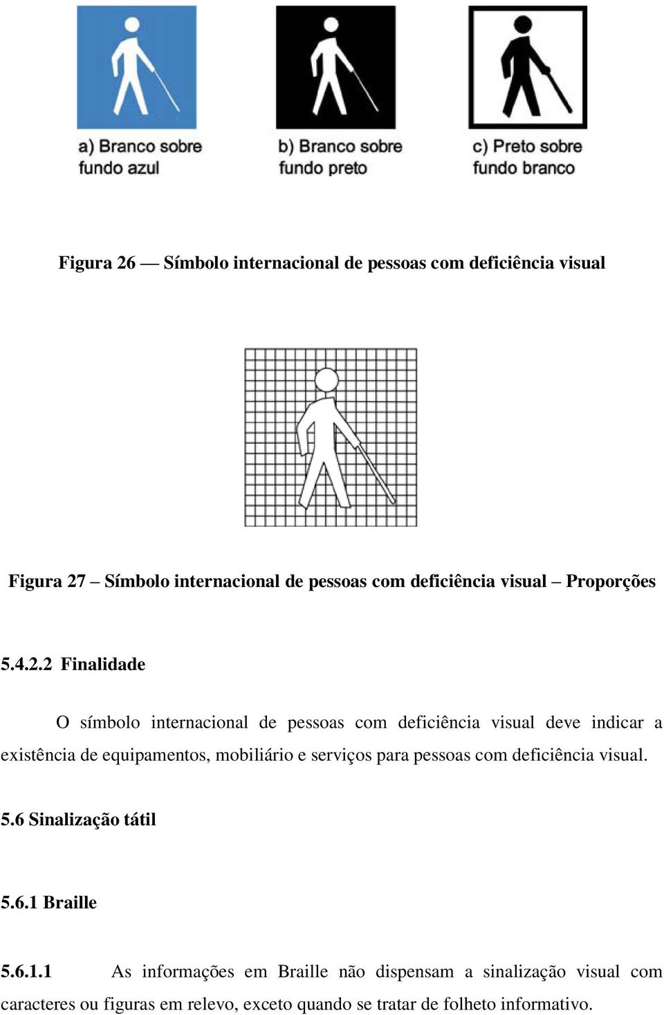 2 Finalidade O símbolo internacional de pessoas com deficiência visual deve indicar a existência de equipamentos, mobiliário e