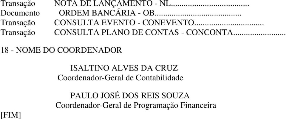 .. CONSULTA PLANO DE CONTAS - CONCONTA.