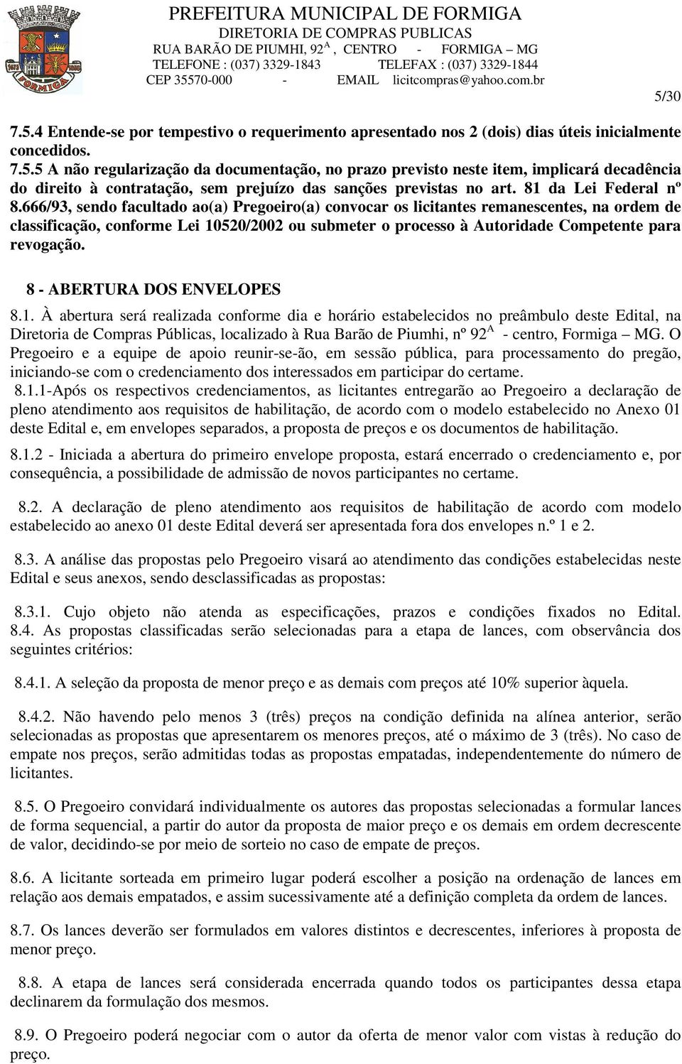 81 da Lei Federal nº 8.