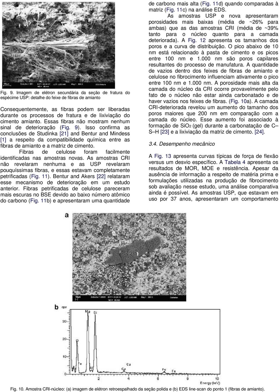 do cimento amianto. Essas fibras não mostram nenhum sinal de deterioração (Fig. 9).