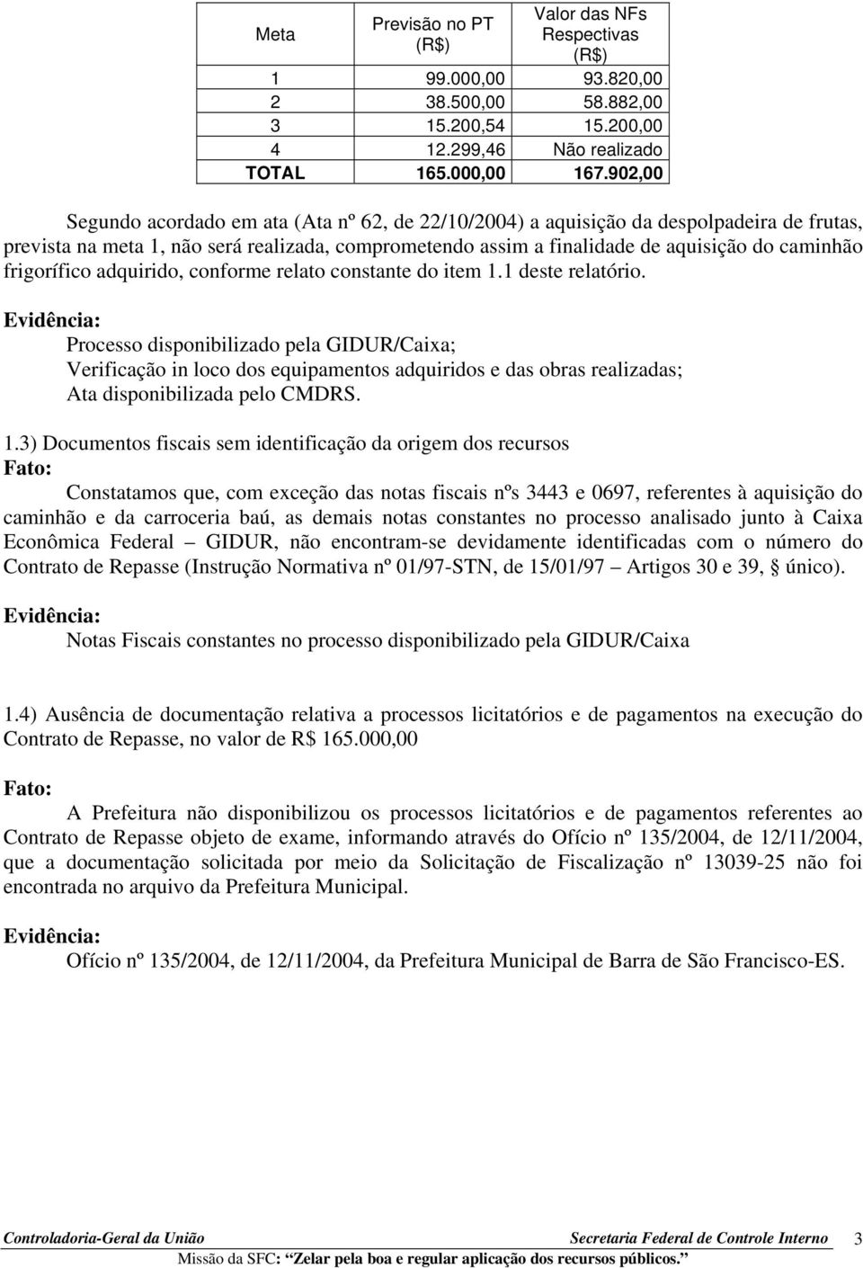 frigorífico adquirido, conforme relato constante do item 1.1 deste relatório.