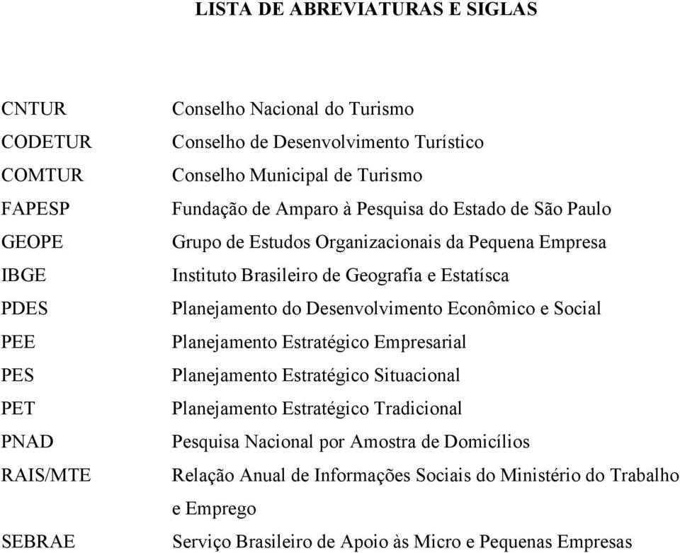 Geografia e Estatísca Planejamento do Desenvolvimento Econômico e Social Planejamento Estratégico Empresarial Planejamento Estratégico Situacional Planejamento Estratégico