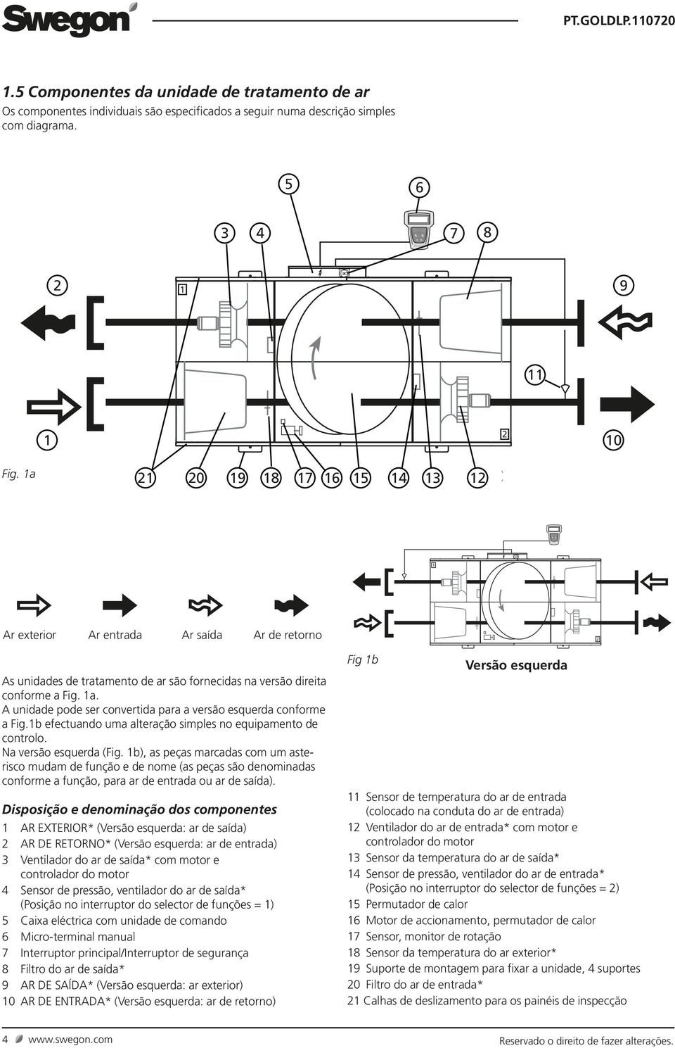 b efectuando uma alteração simples no equipamento de controlo. Na versão esquerda (Fig.