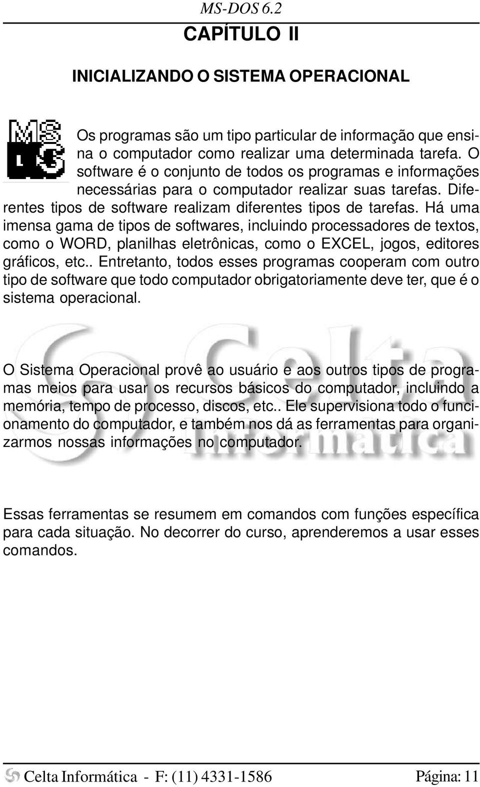 Há uma imensa gama de tipos de softwares, incluindo processadores de textos, como o WORD, planilhas eletrônicas, como o EXCEL, jogos, editores gráficos, etc.