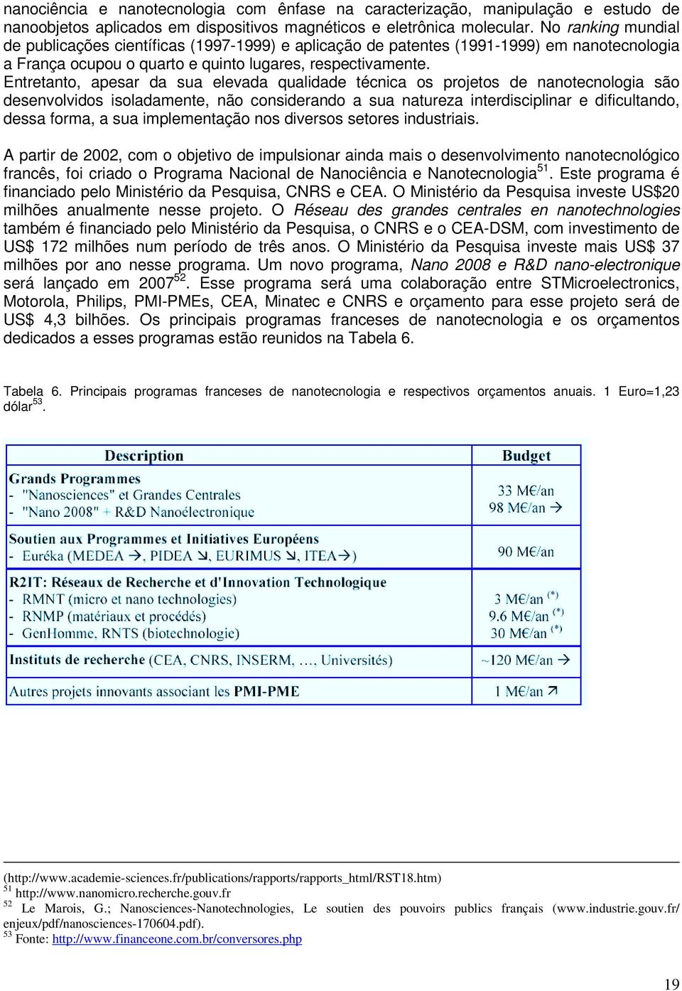 Entretanto, apesar da sua elevada qualidade técnica os projetos de nanotecnologia são desenvolvidos isoladamente, não considerando a sua natureza interdisciplinar e dificultando, dessa forma, a sua