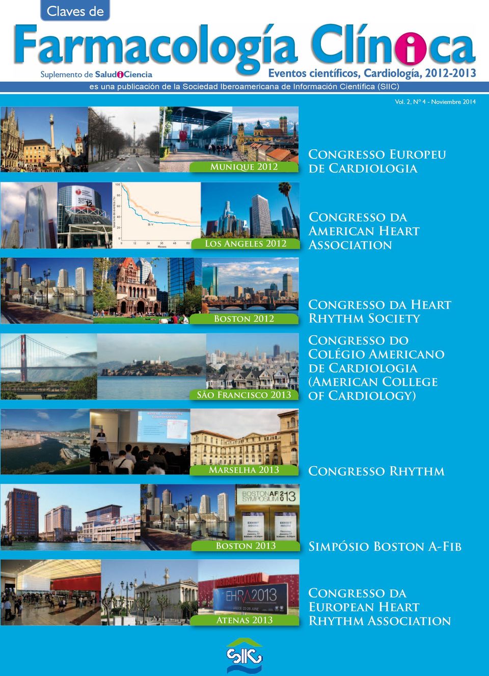 2, Nº 4 - Noviembre 2014 Munique 2012 Congresso Europeu de Cardiologia Los Angeles 2012 Congresso da American Heart Association Boston 2012 SÃo