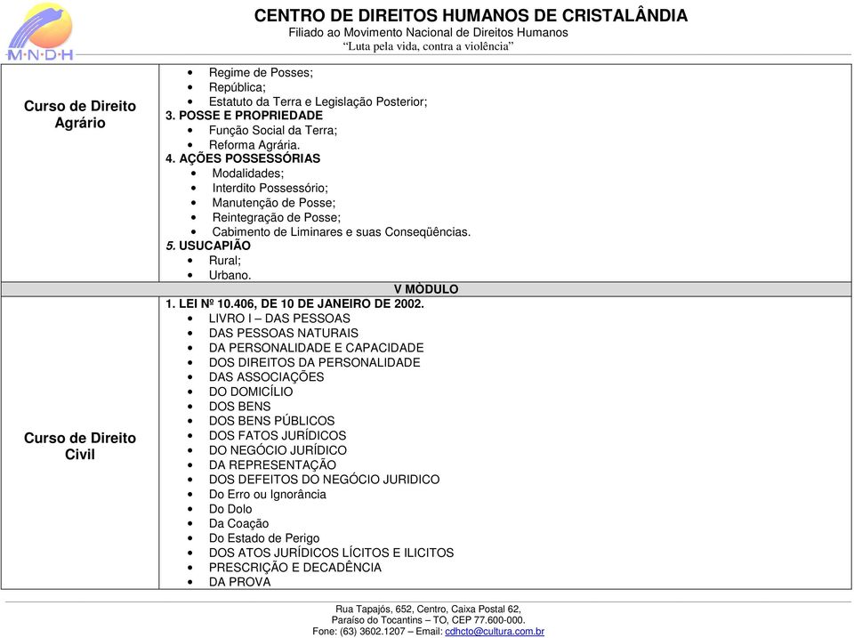 LEI Nº 10.406, DE 10 DE JANEIRO DE 2002.