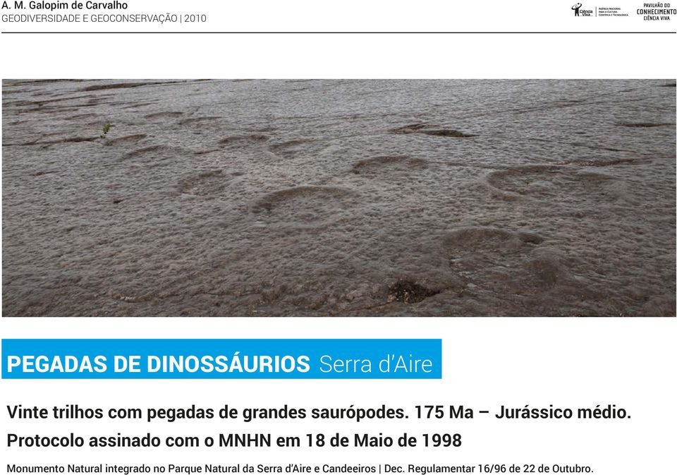 Protocolo assinado com o MNHN em 18 de Maio de 1998 Monumento Natural