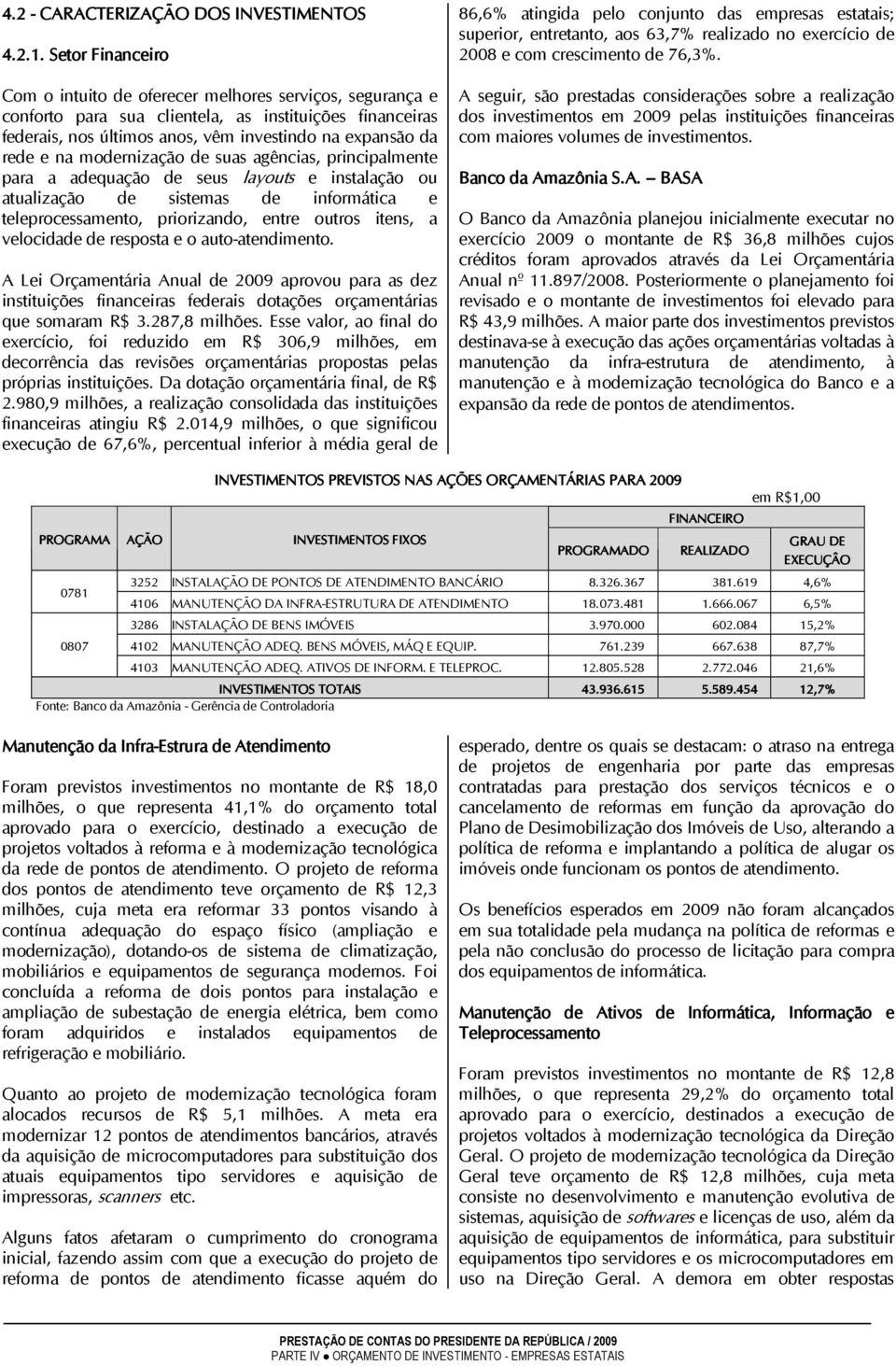 modernização de suas agências, principalmente para a adequação de seus layouts e instalação ou atualização de sistemas de informática e teleprocessamento, priorizando, entre outros itens, a