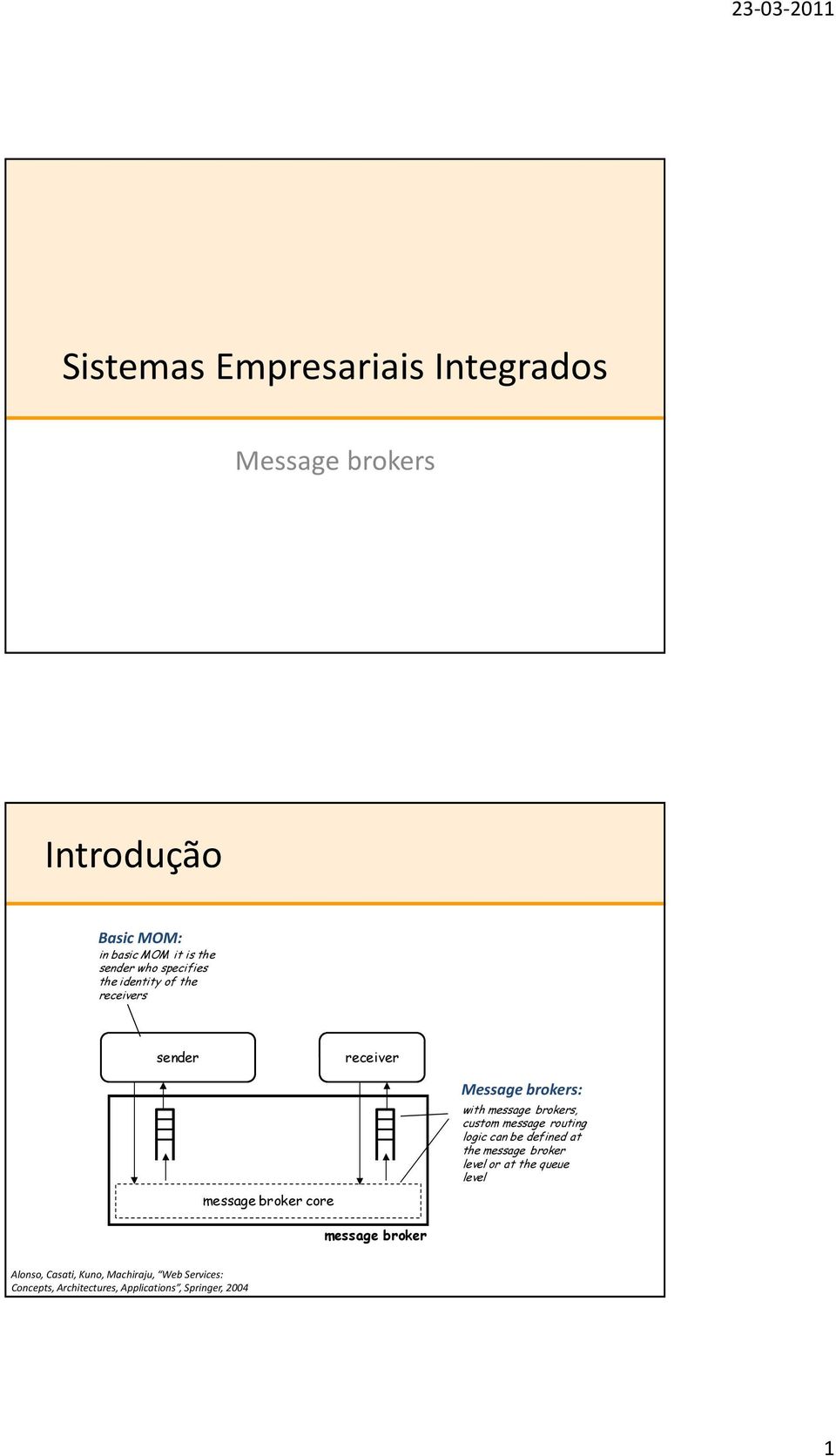 message routing logic can be defined at the message broker level or at the queue level message