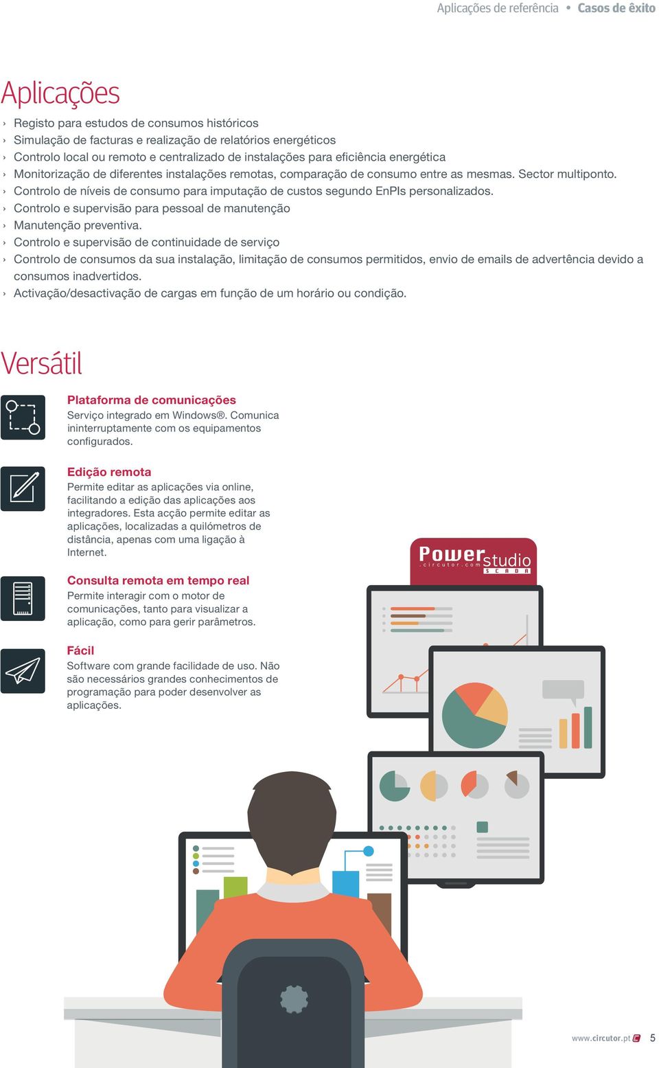 Controlo de níveis de consumo para imputação de custos segundo EnPIs personalizados. Controlo e supervisão para pessoal de manutenção Manutenção preventiva.