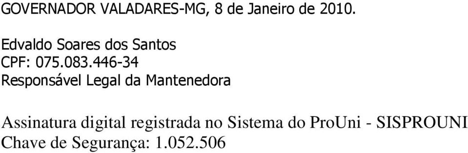 63 Responsável Legal da Mantenedora Assinatura