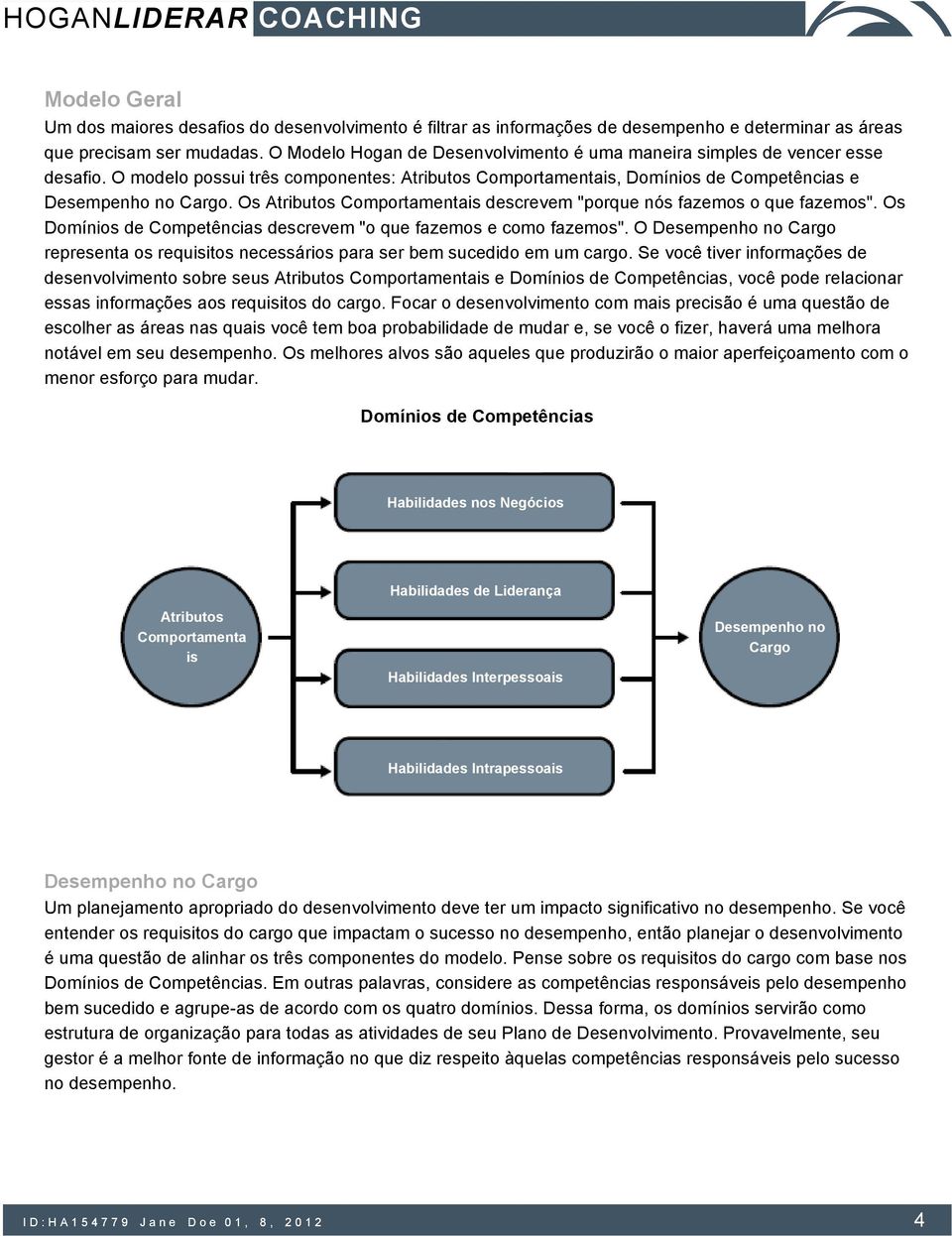 Os Atributos Comportamentais descrevem "porque nós fazemos o que fazemos". Os Domínios de Competências descrevem "o que fazemos e como fazemos".