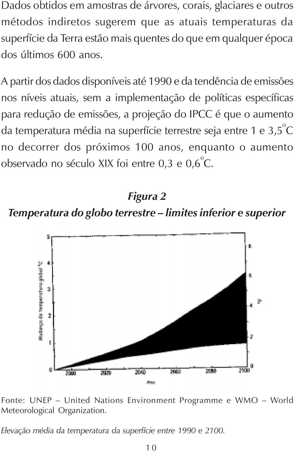 A partir dos dados disponíveis até 1990 e da tendência de emissões nos níveis atuais, sem a implementação de políticas específicas para redução de emissões, a projeção do IPCC é que o aumento da