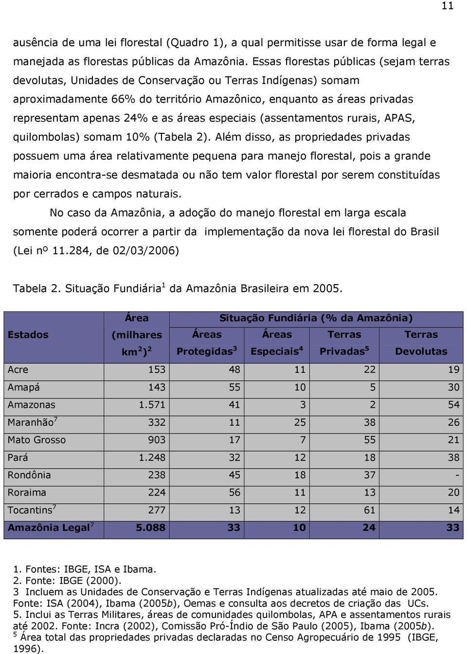 as áreas especiais (assentamentos rurais, APAS, quilombolas) somam 10% (Tabela 2).