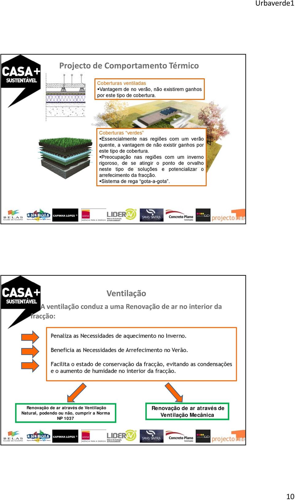 Preocupação nas regiões com um inverno rigoroso, de se atingir o ponto de orvalho neste tipo de soluções e potencializar o arrefecimento da fracção. Sistema de rega gota-a-gota.