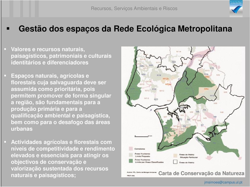 fundamentais para a produção primária e para a qualificação ambiental e paisagística, bem como para o desafogo das áreas urbanas Actividades agrícolas e florestais com níveis