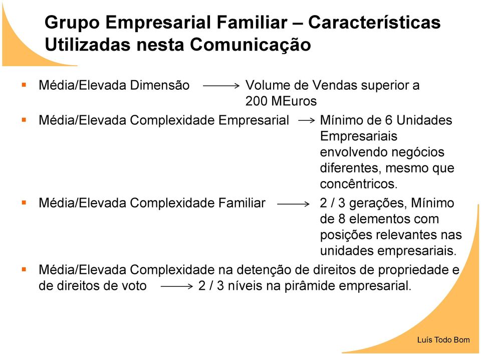 envolvendo negócios diferentes, mesmo que concêntricos.