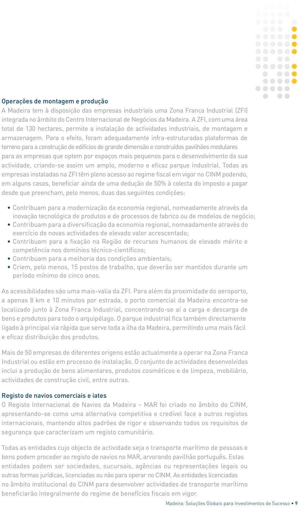 Para o efeito, foram adequadamente infra-estruturadas plataformas de terreno para a construção de edifícios de grande dimensão e construídos pavilhões modulares para as empresas que optem por espaços